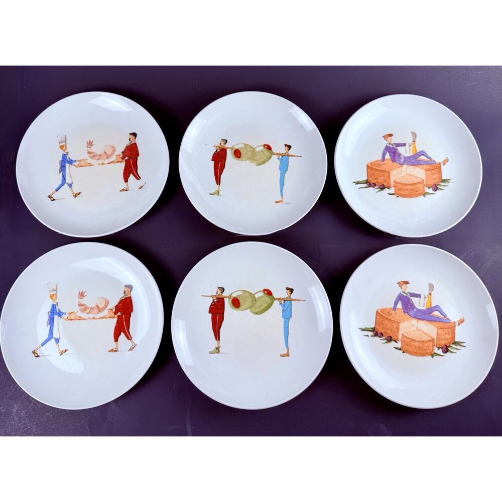 CIDER HOUSE set Of 6 Appetizer & Dessert Plates 8” Designer Decor Hors D’oeuvres